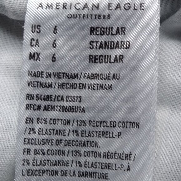 American Eagle 'Stretch Kick Boot' Distressed Split Front Hem Very Cute!  Sz 6 - Picture 7 of 8